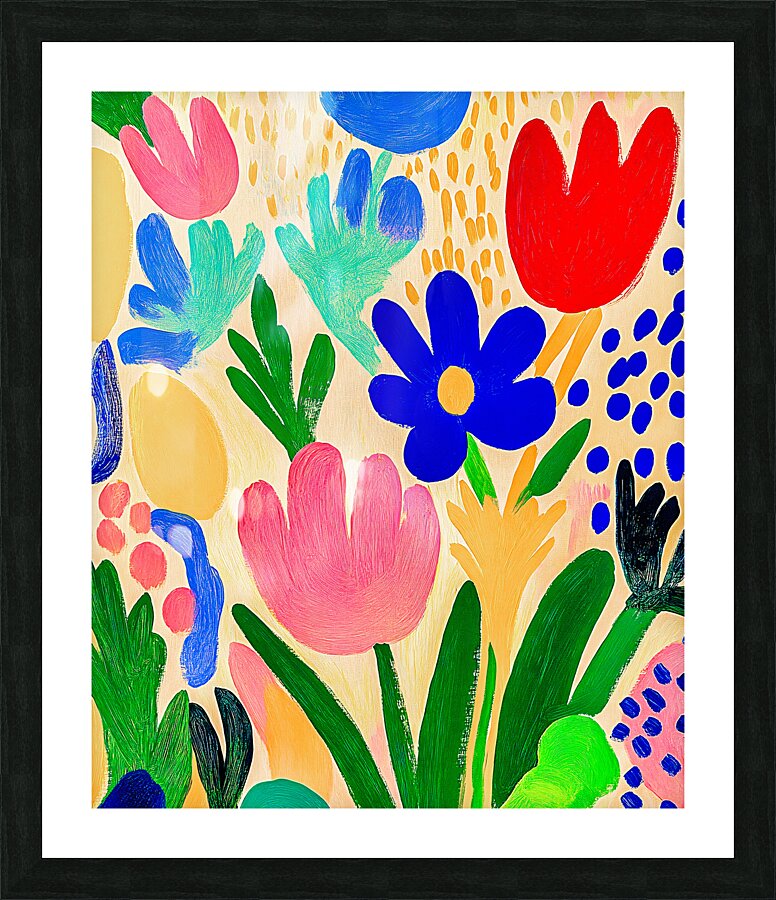 Bright Abstract Flowers Picture Frame print