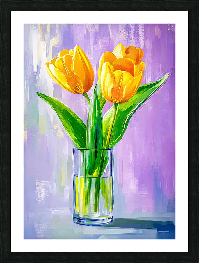 Tulips in a Glass Vase Picture Frame print