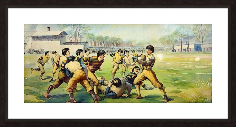 1891 Football Art Remix Picture Frame print