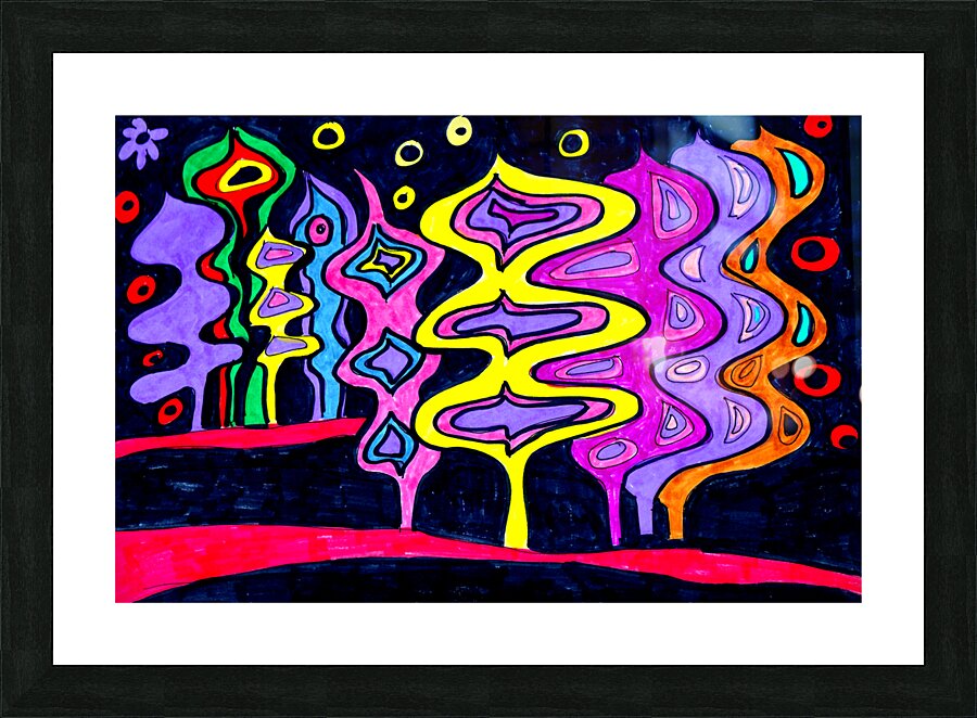 Abstract Neon Woodland Picture Frame print