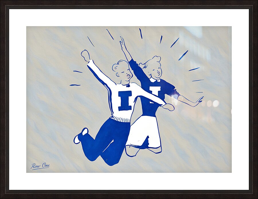Vintage Indiana State Sycamore Cheerleaders Art Picture Frame print