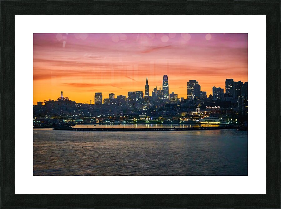 San Francisco Harbor Skyline Downtown Sunrise Picture Frame print