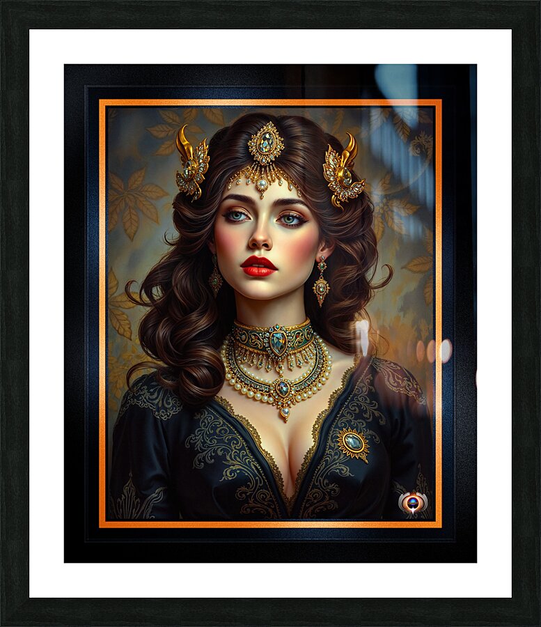 The Grace And Elegance Of The Classic Beauty Lysandra Valliere Captivating AI Concept Art by Xzendor7 Picture Frame print
