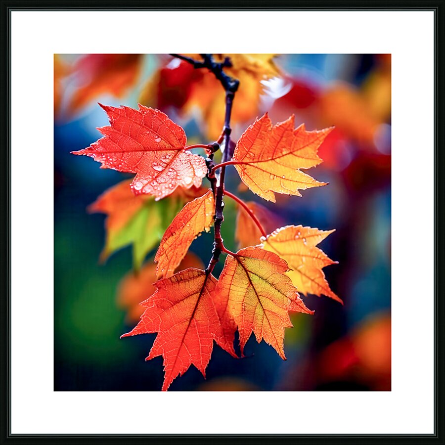 Wet Maple Leaves Picture Frame print