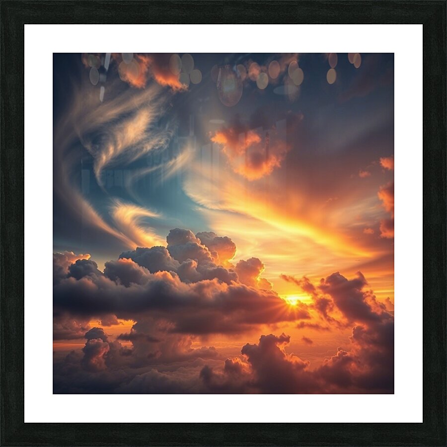 Sun and clouds Picture Frame print