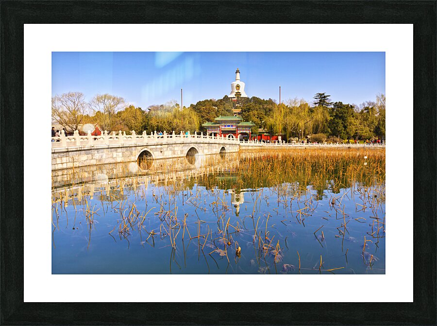 Beihai Park and the White Pagoda Beijing Picture Frame print