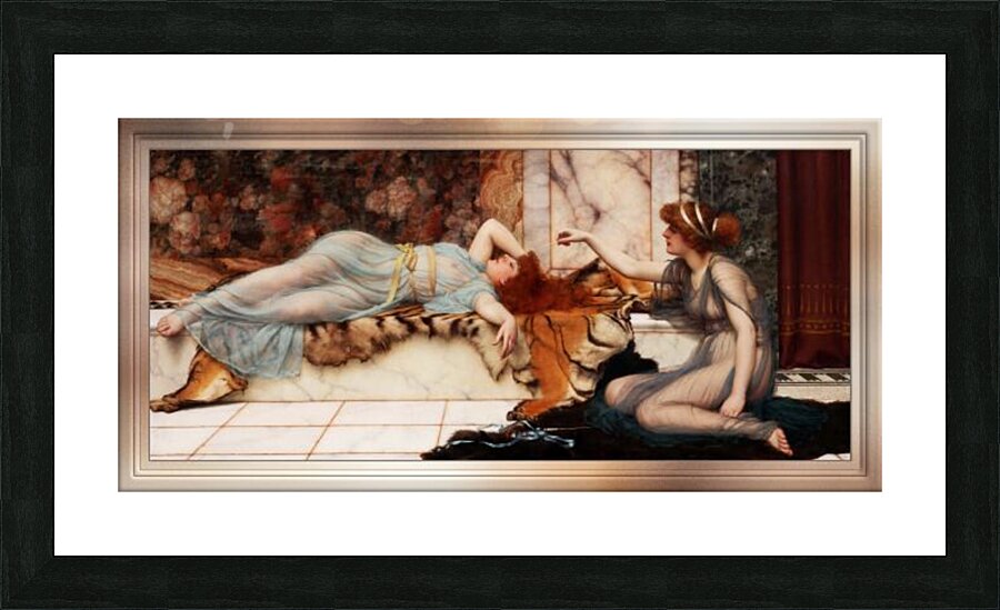 Mischief and Repose by John William Godward Picture Frame print