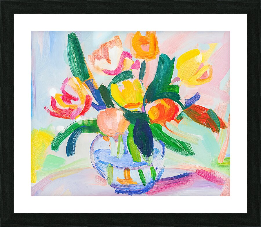 Bright Tulips Picture Frame print