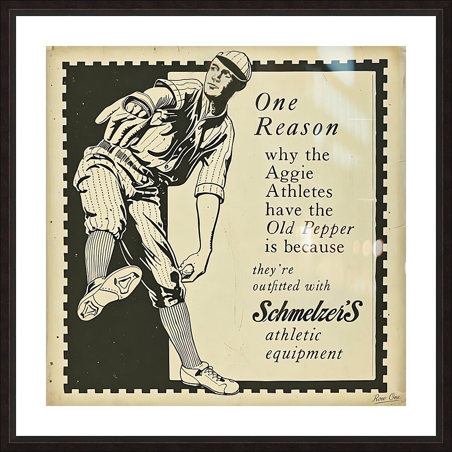 Early 1900s Kansas State Aggies Baseball Ad Picture Frame print