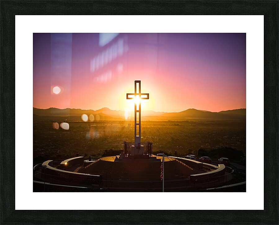 Sunrise Through The Cross Mt. Soledad La Jolla Picture Frame print