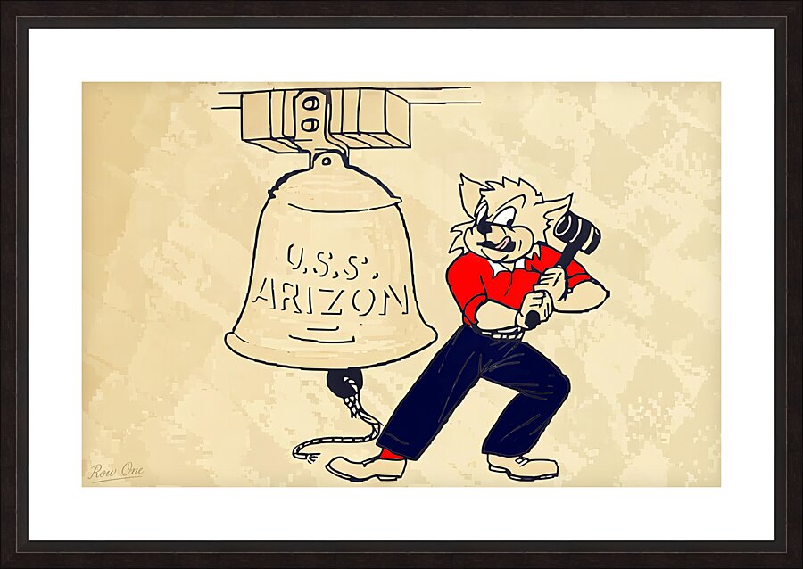 1950s Arizona Wildcat Cartoon Art Picture Frame print