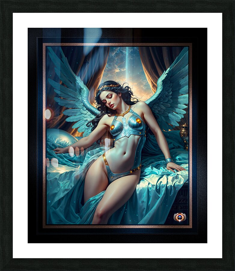 The Celestial Winged Goddess Livia Vestora In Divine Repose Captivating AI Concept Art by Xzendor7 Picture Frame print