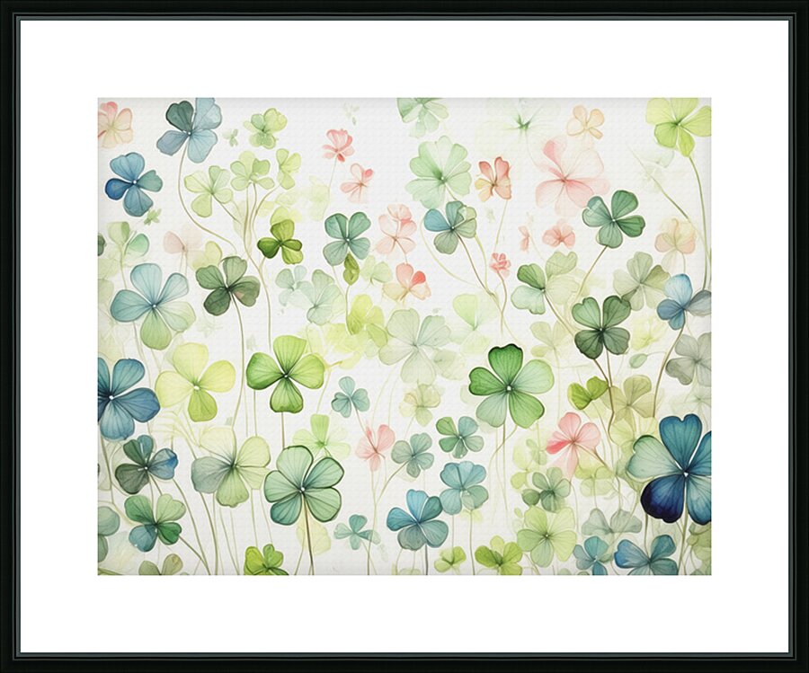 Clover All Over a Focus Wall Picture Frame print