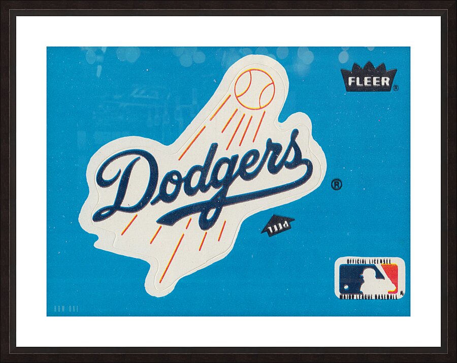 1985 Fleer LA Dodgers Decal Wall Art Picture Frame print
