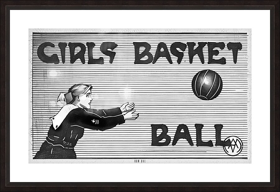 Early 1900s Girls Basketball Art Picture Frame print