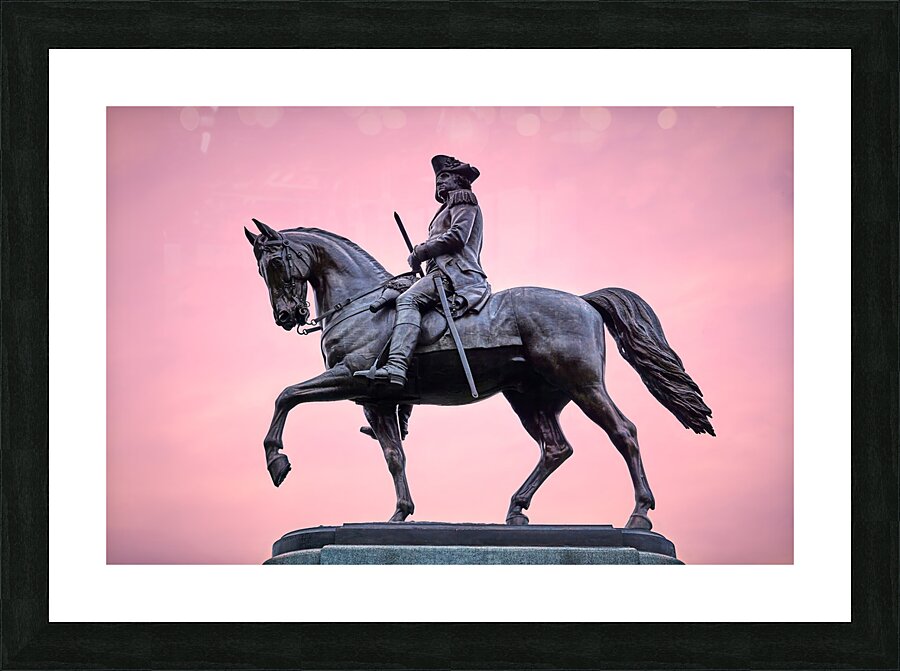 Equestrian Statue of George Washington in Boston Picture Frame print