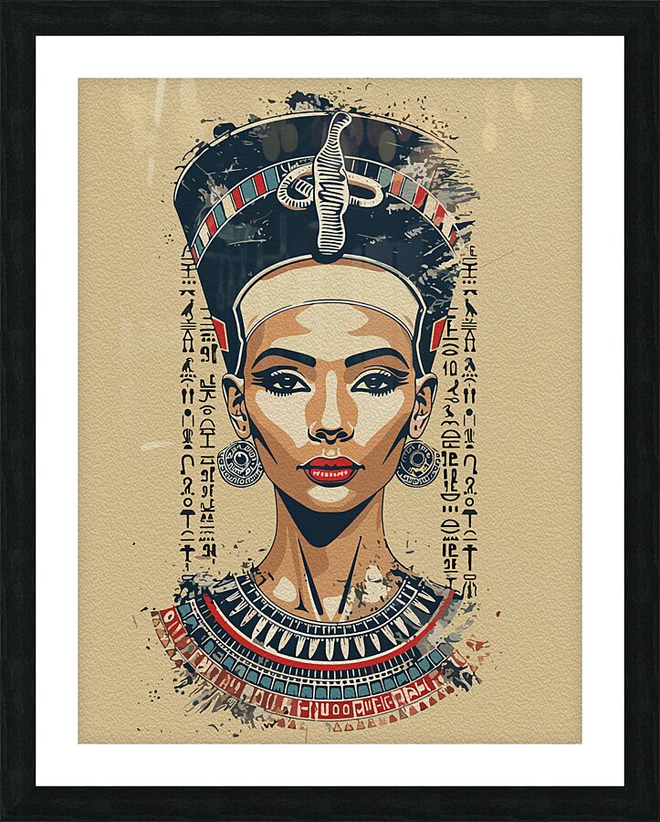 Regal Queen of Egypt – Modern Neo Pharaoh Art Picture Frame print