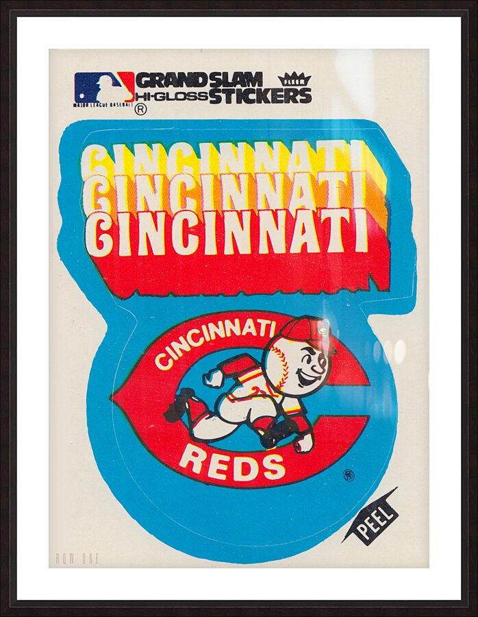 1977 Cincinnati Reds Fleer Decal Wall Art Picture Frame print