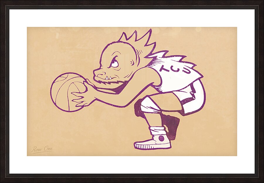 1950s TCU Horned Frog Basketball Cartoon Picture Frame print