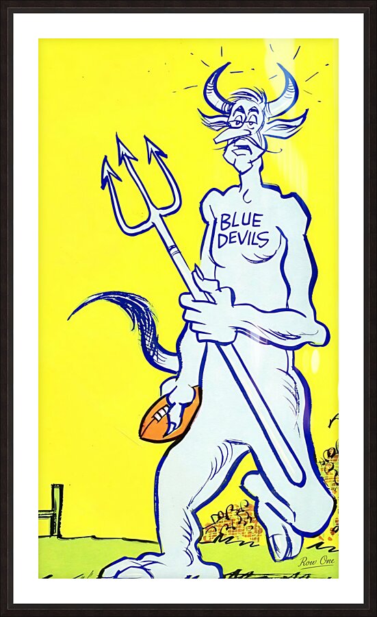 1968 Duke Blue Devil Cartoon Remix Art Picture Frame print