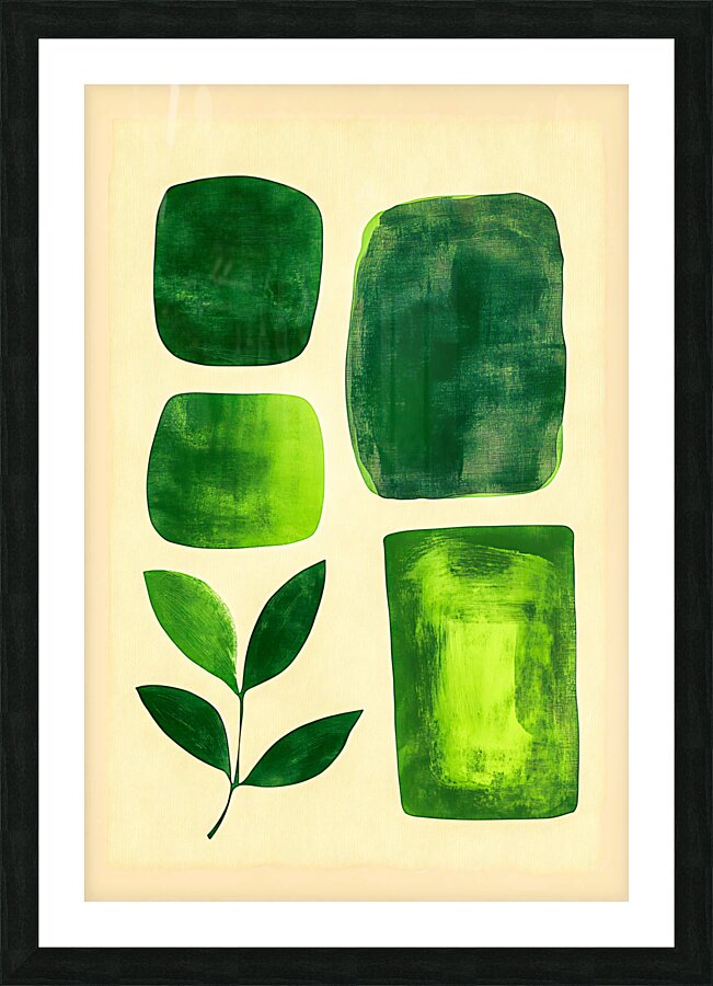 Green Abstract Shapes Picture Frame print