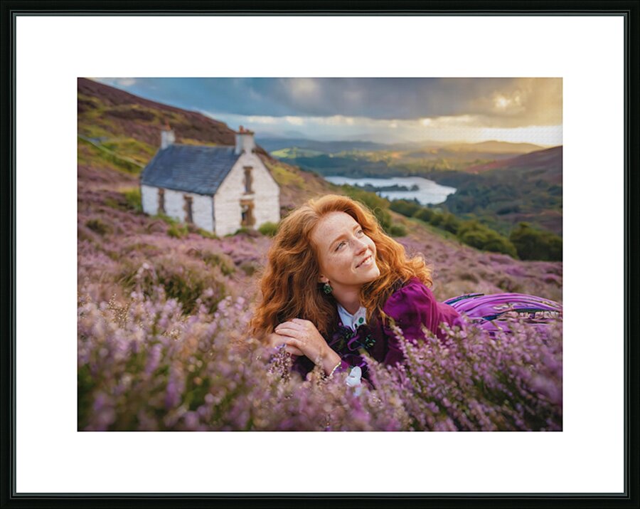 Redheaded Beauty in the Heather Picture Frame print