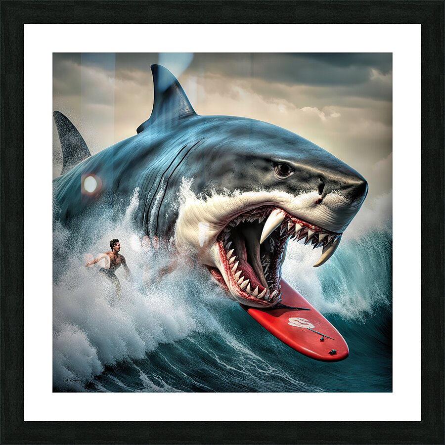 GREAT WHITE VAMPIRE  Picture Frame print