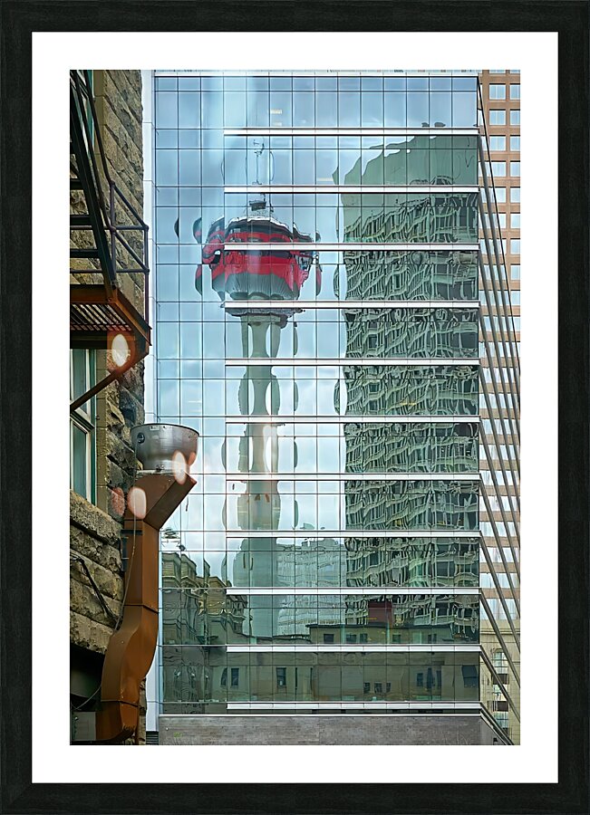 Reflections of the Calgary Tower Picture Frame print
