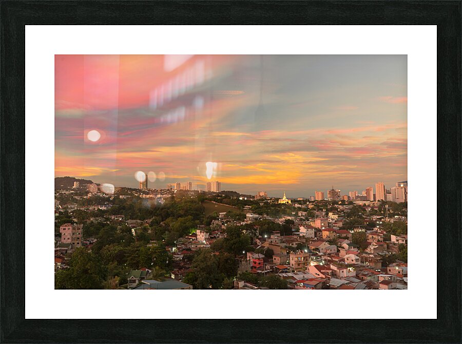 Painted Skies Over Lahug Timed Stacked Sunset in Cebu City Picture Frame print