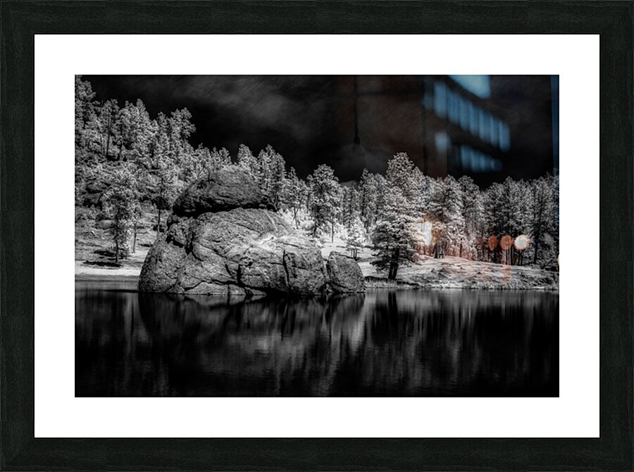 Enigmatic Elegance: Sylvan Lakes Monochrome Marvel Picture Frame print