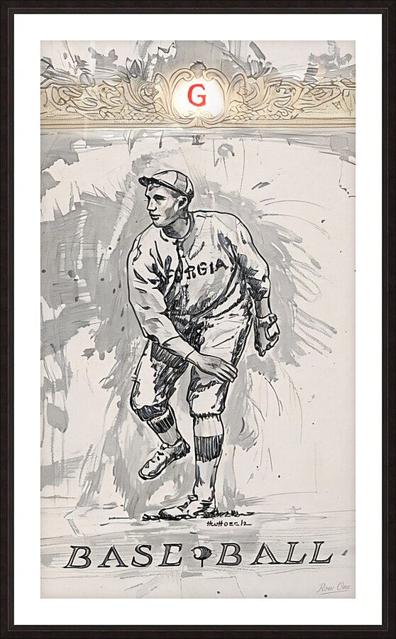 H.W. Hosch Georgia Bulldogs Baseball Art from Early 1900s Picture Frame print