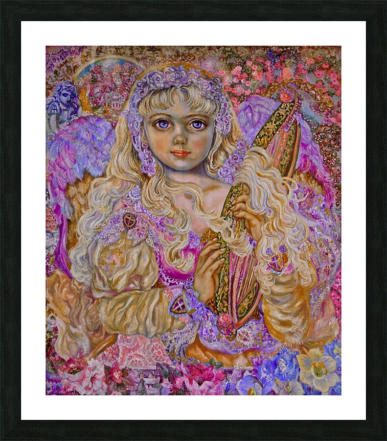 Yumi Sugai.Angel holding herbs. Picture Frame print