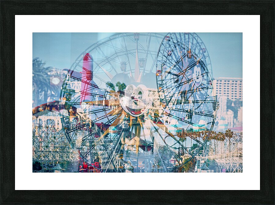 Mickeys Fun Wheel Double Exposure Picture Frame print