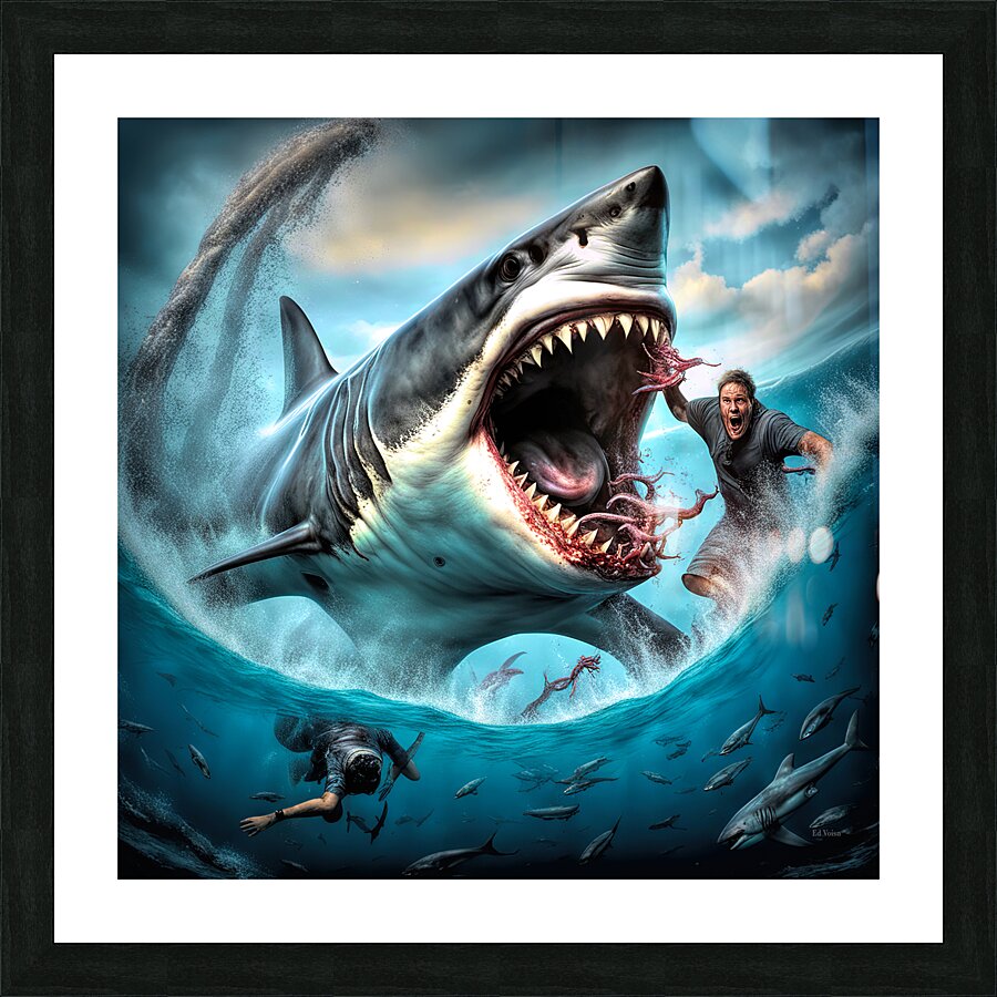 MANEATER Picture Frame print