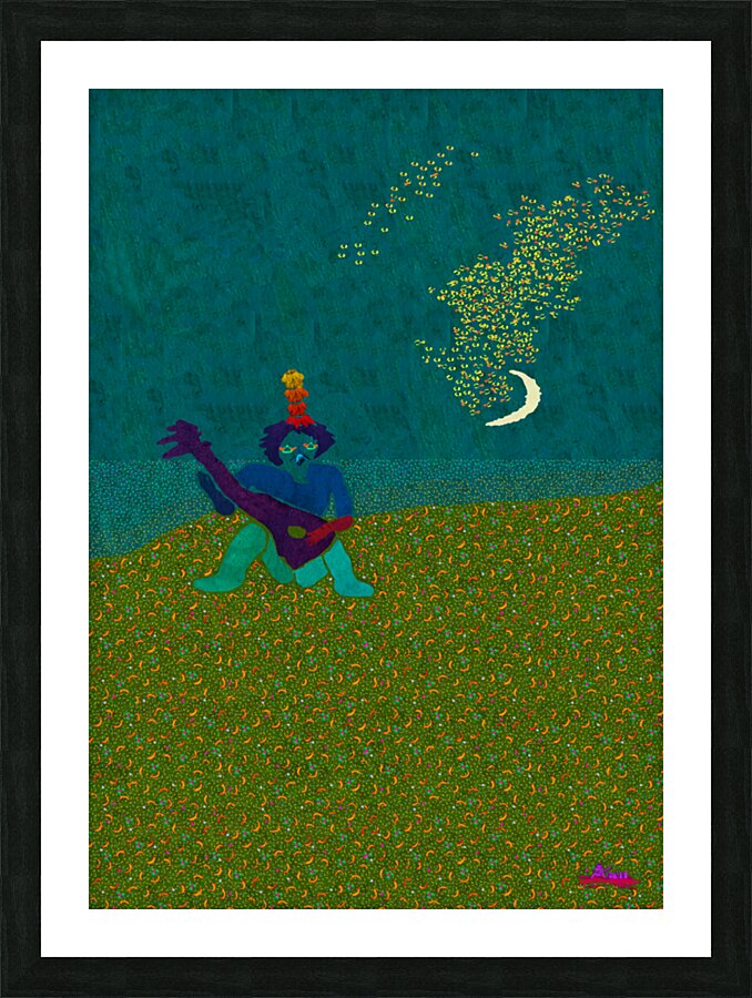 Guitarist Green Meadow - NA Picture Frame Printing