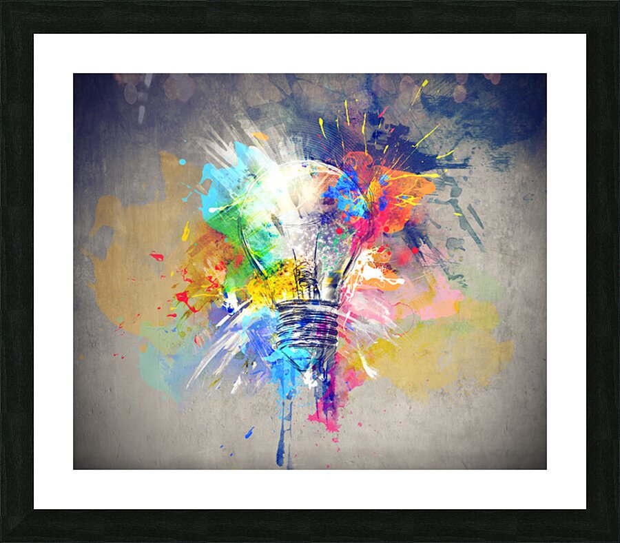Colorful Light Bulb - Creative Concept Artwork Picture Frame print