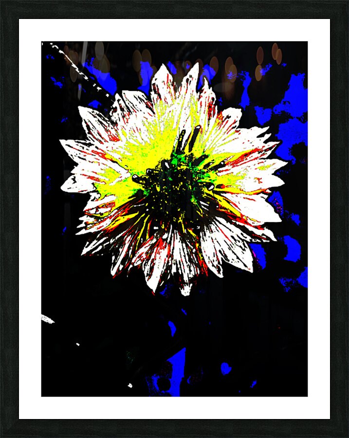 Abstract White and Yellow Flower  Picture Frame print