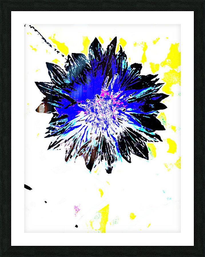  Abstract Blue and Black Flower  Picture Frame print