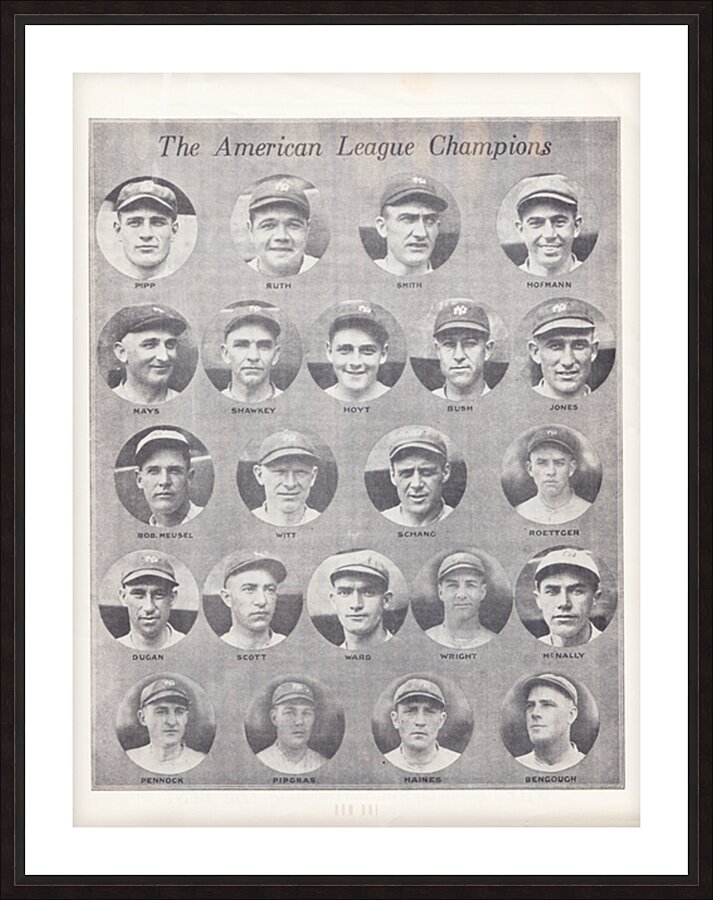 1922 New York Yankees American League Champs Picture Frame print
