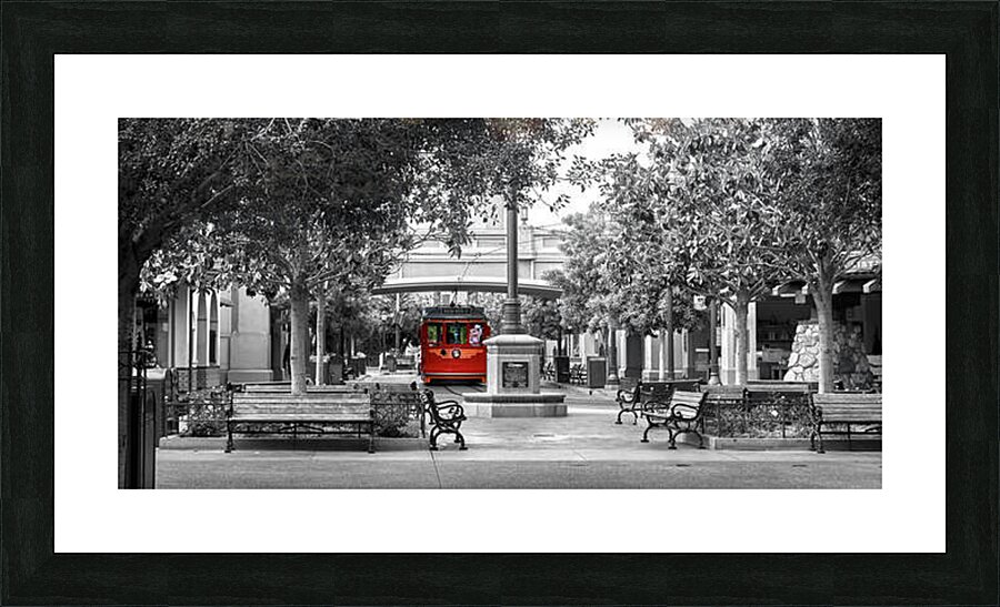 Red Trolley Welcome Picture Frame print