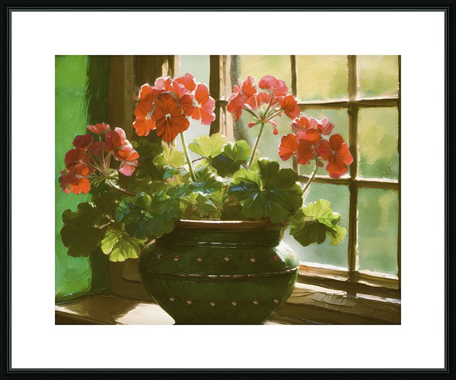 Geranium in My Sunroom Picture Frame print