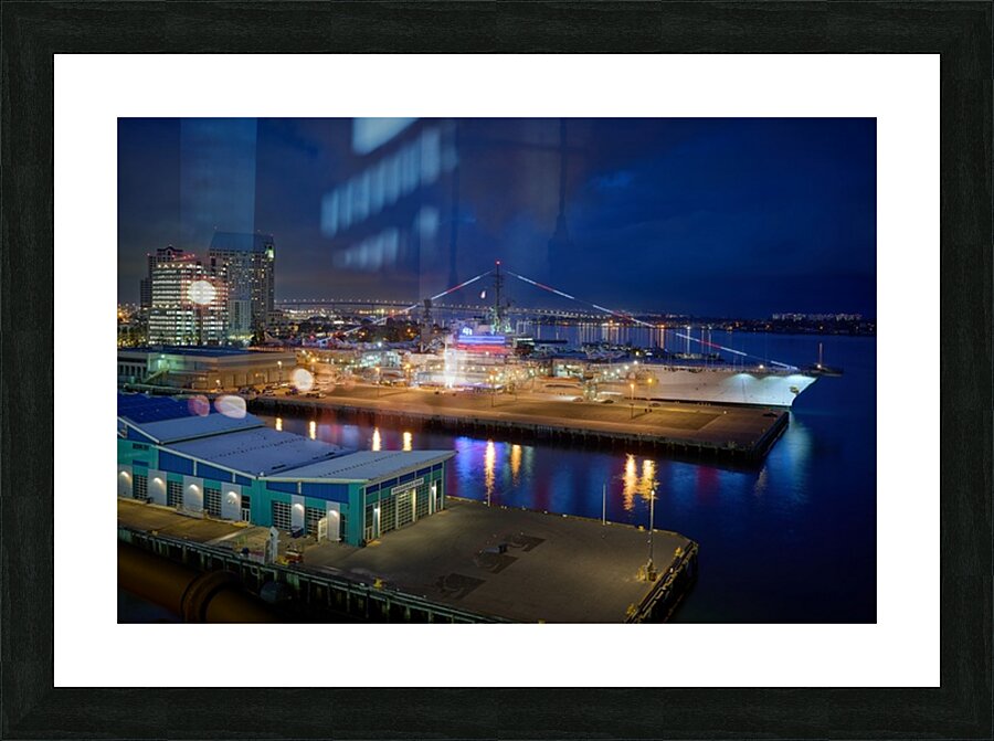 Early Morning USS Midway in San Diego Picture Frame print