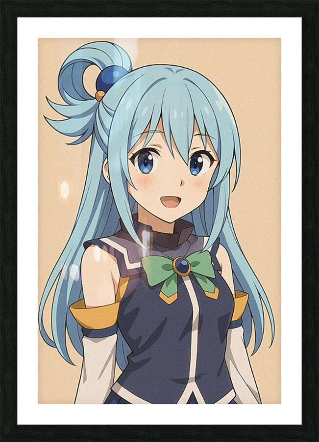 Blue Hair Girl Picture Frame print