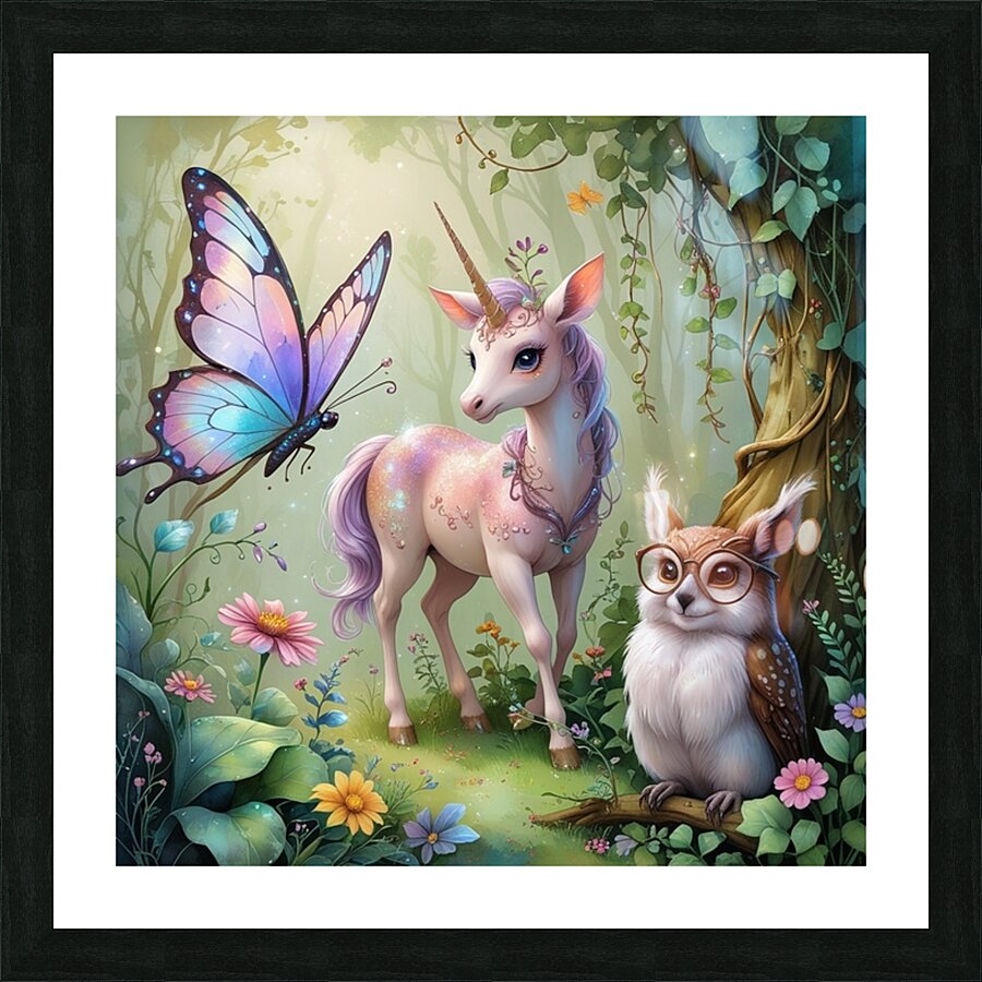Unicorn Illustration Picture Frame print