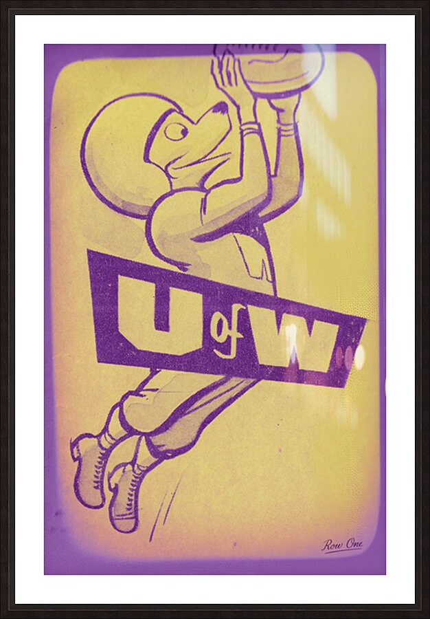 1950s Washington Husky Cartoon Viewfinder Slide Art Picture Frame print