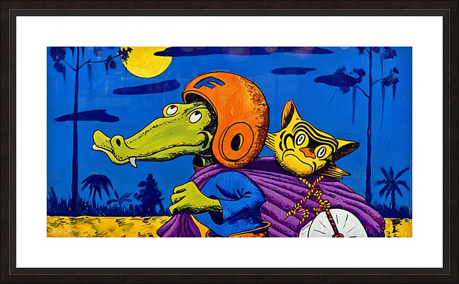1956 Florida Gator Football Cartoon Art Picture Frame print