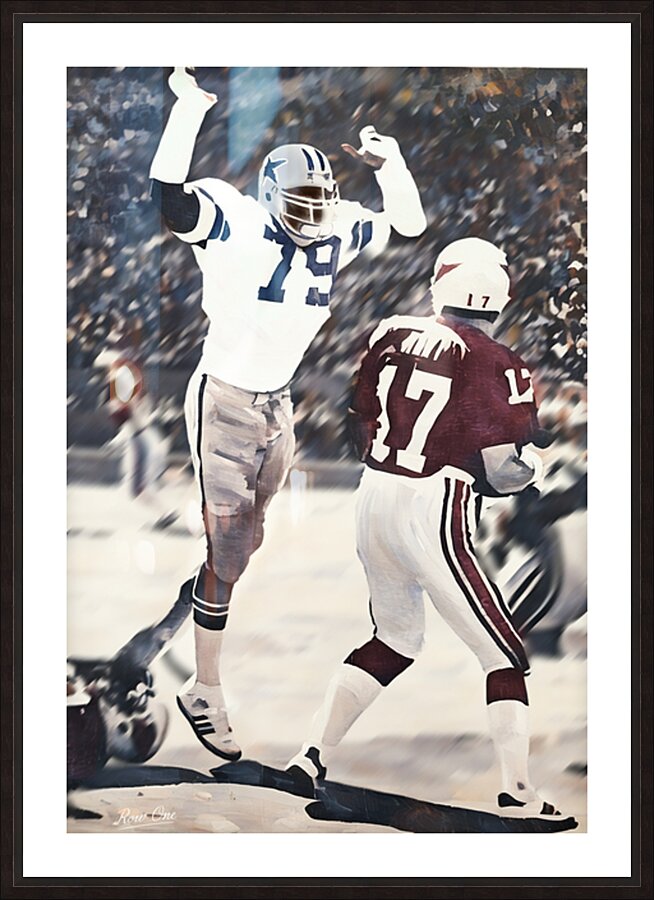 1979 Dallas Cowboys Harvey Martin Rush Picture Frame print