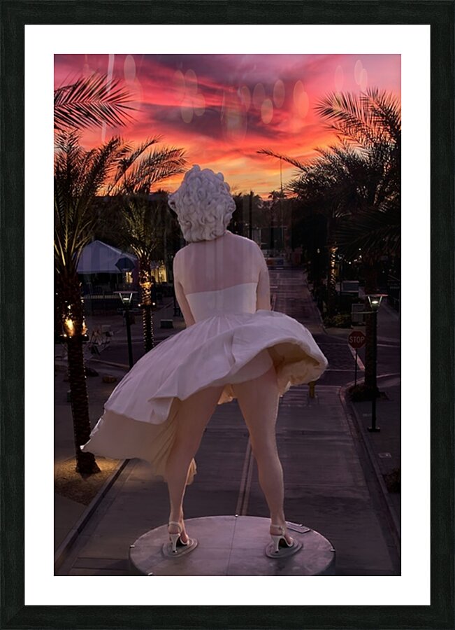 Palm Springs Statue Observing Sunrise Picture Frame print