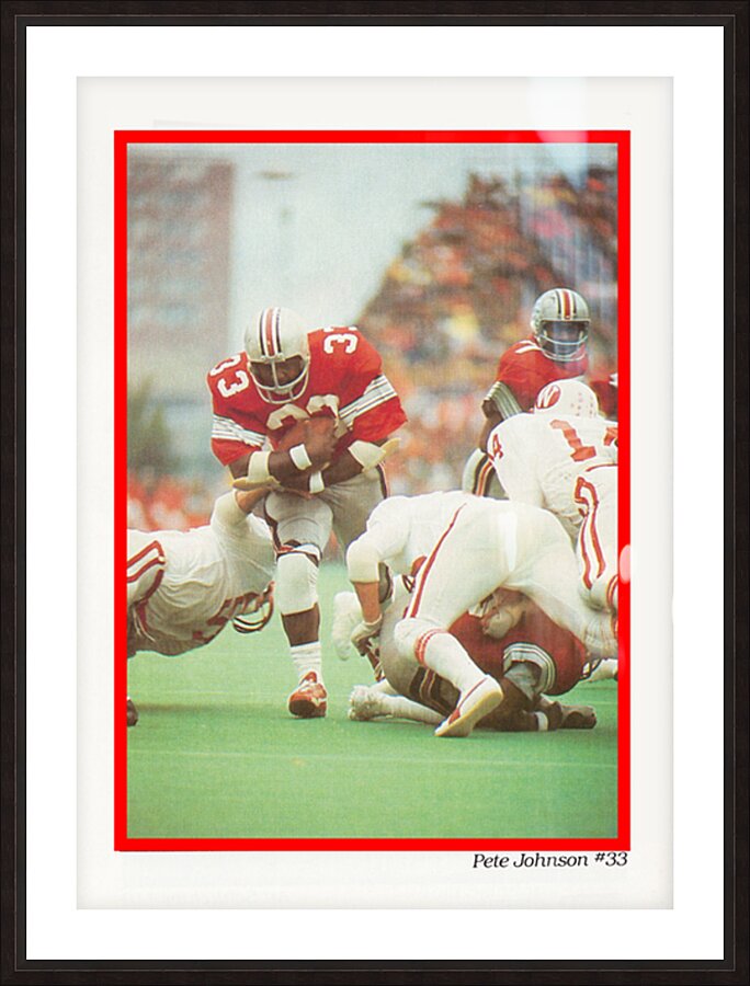 1975 Pete Johnson Ohio State Football Art Picture Frame print