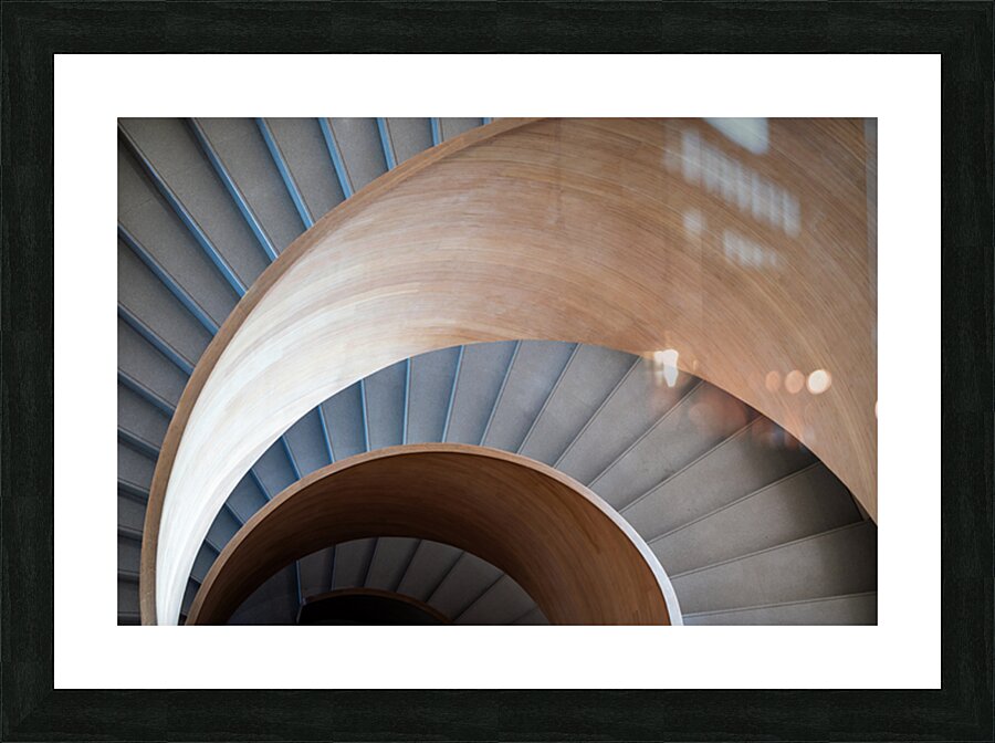 Curved Modern Wooden Spiral Staircase  1 Picture Frame print